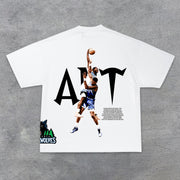 Casual Street Basketball Timberwolves Cotton T-Shirt