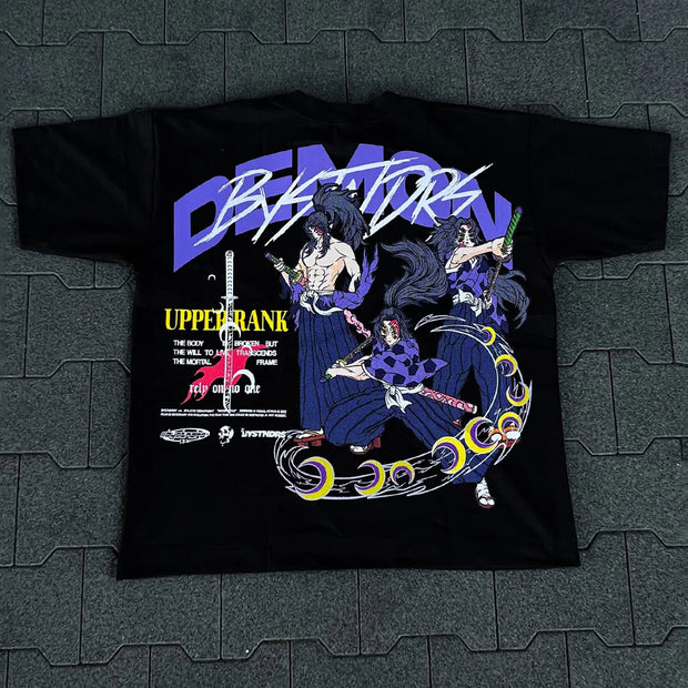 Anime Demon Print T-Shirt