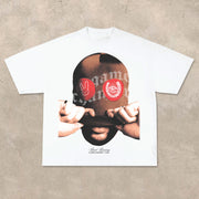Big face rap star Bad Bunny printed T-shirt