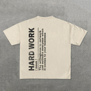 Hard Work Print Short Sleeve T-shirt