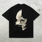 Dove of Peace Graphic Print Short Sleeve T-Shirt