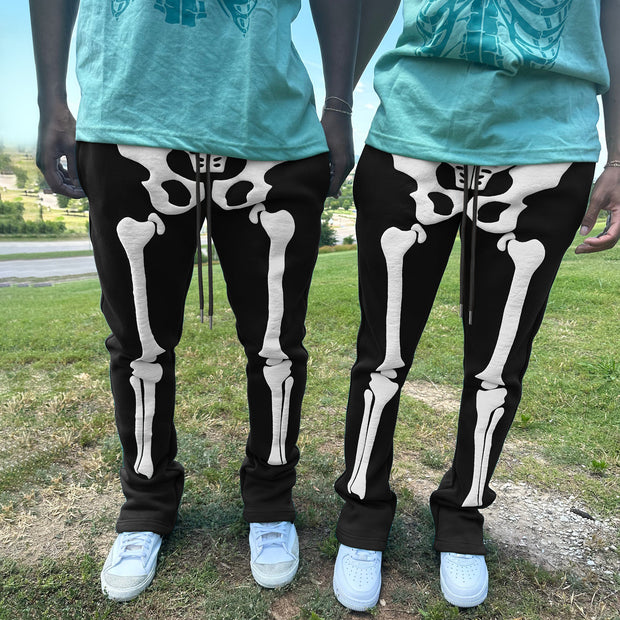 casual bone print trousers