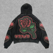 Stylish personalized rose print hoodie