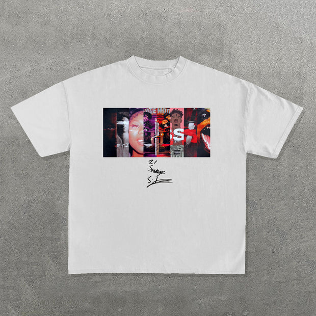21 Savage Album Print Short Sleeve T-Shirt