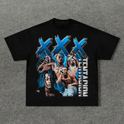 Retro Print Casual Street Hip-Hop T-Shirt