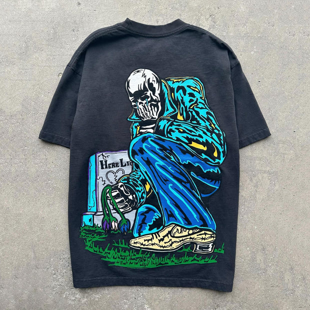 Skull Guys Print Short Sleeve T-Shirt