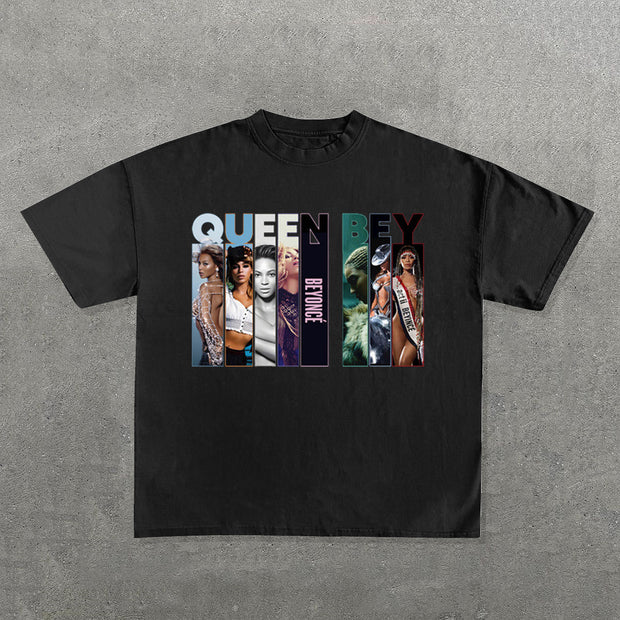 Queen Bey Print Short Sleeve T-Shirt