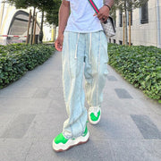 Retro hip-hop loose straight jeans trousers
