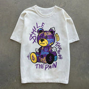 Bear Retro Graphic Casual T-Shirt