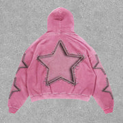 Fashionable personality star loose hoodie