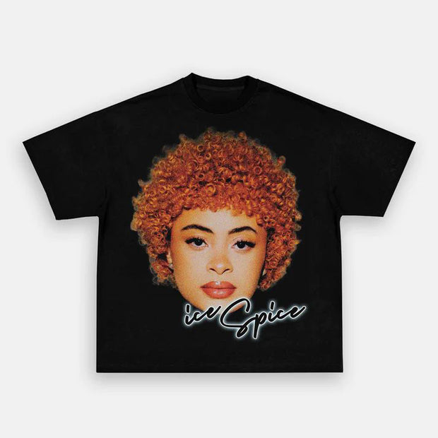Hip-hop head print casual T-shirt