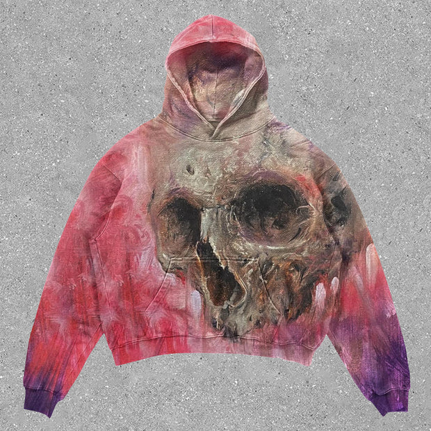 skull retro graphic hoodie