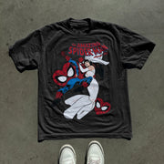 Spiderman print short-sleeved T-shirt