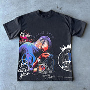 Punk Hippie Rapper Print Short Sleeve T-Shirt