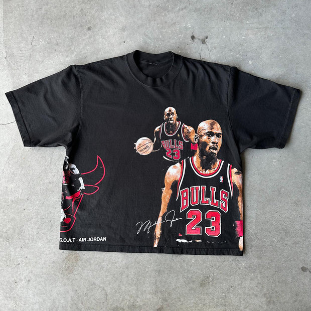 Casual street basketball print T-shirt