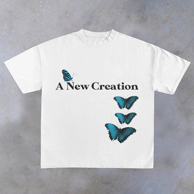 Trendy Butterfly Print Short Sleeve T-Shirt