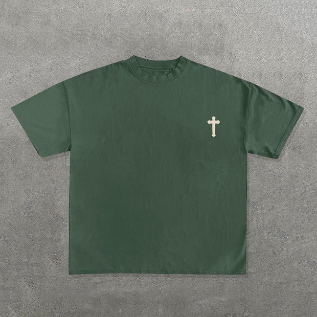 It's Never Luck It's Always God Print Short Sleeve T-shirt