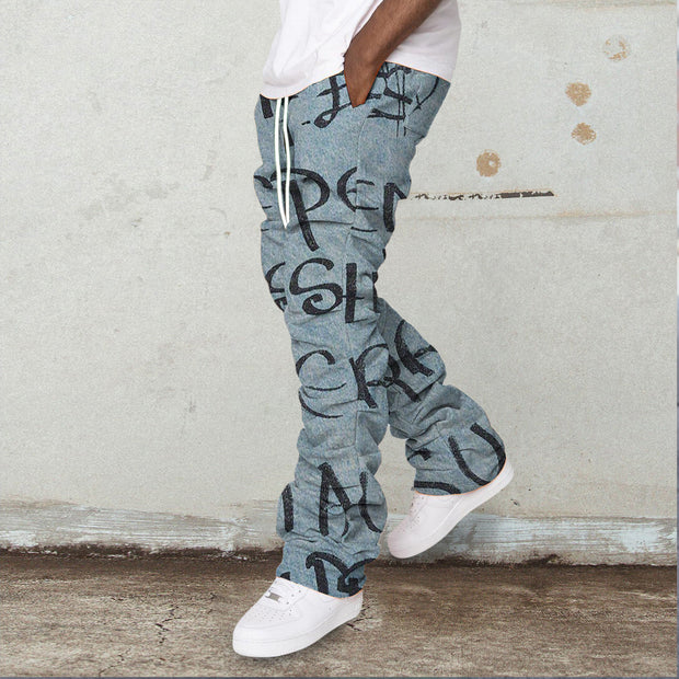 Retro hip-hop trendy pile pants