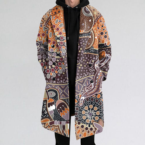 Casual polka dot art noble luxury long coat