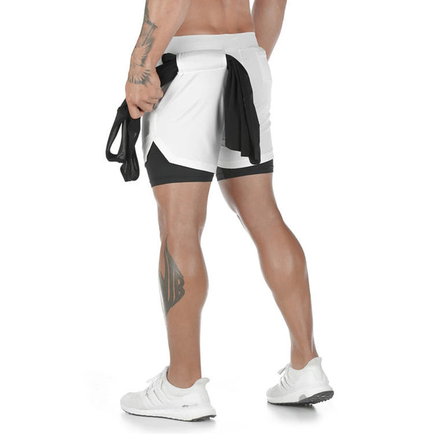 Casual Double Layer Quick Drying Breathable Sports Shorts
