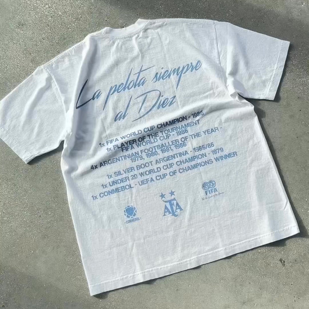Maradona Football Print Short Sleeve T-shirt