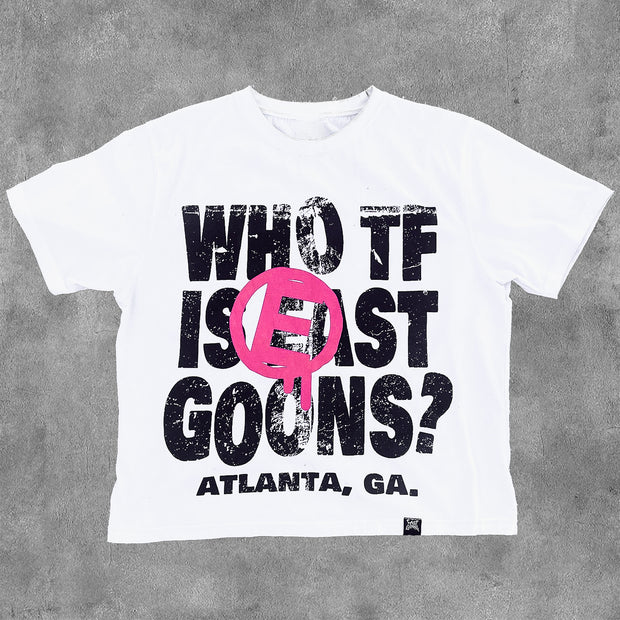 Who Is East Goons Print Short Sleeve T-Shirt