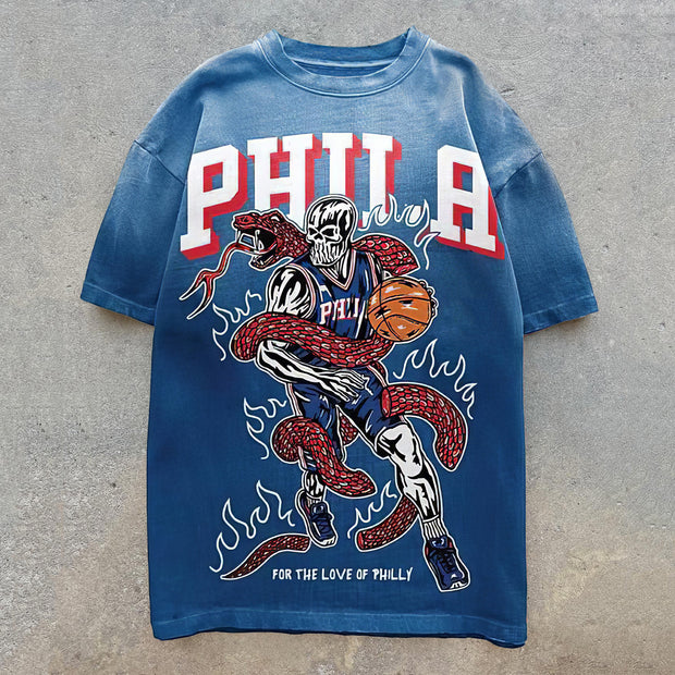 Fashion Basketball Print Short Sleeve T-Shirt