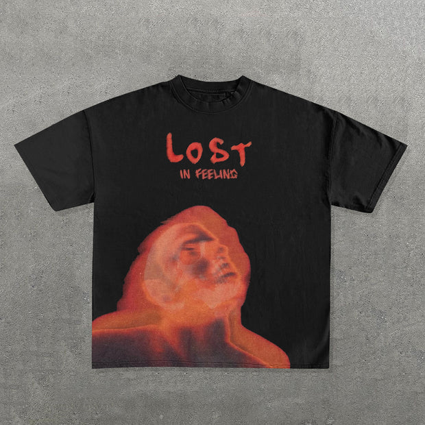 Lost In Feeling Print Short Sleeve T-Shirt