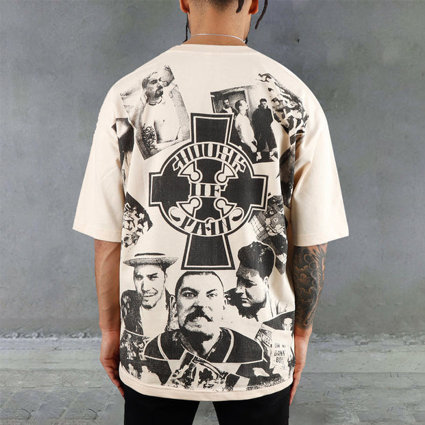Gangster Print Casual Street T-Shirt