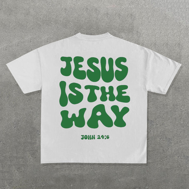 Jesus Is The Way Print Short Sleeve T-Shirt