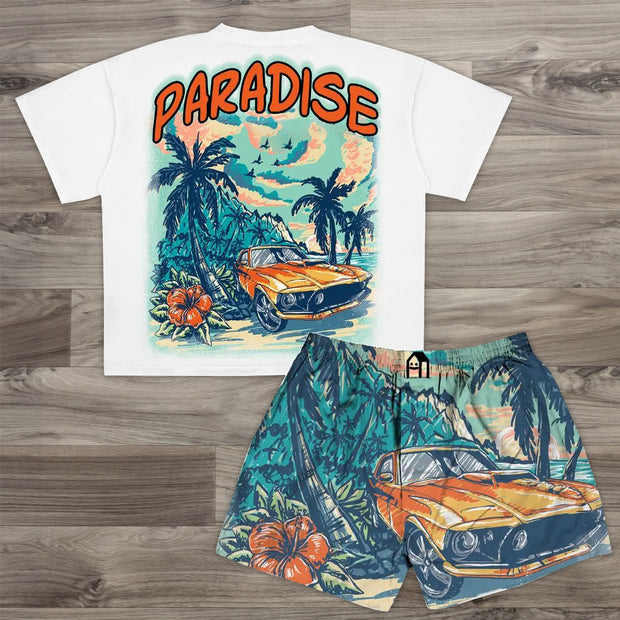 Hawaiian Vacation Paradise Casual Two-Piece Set