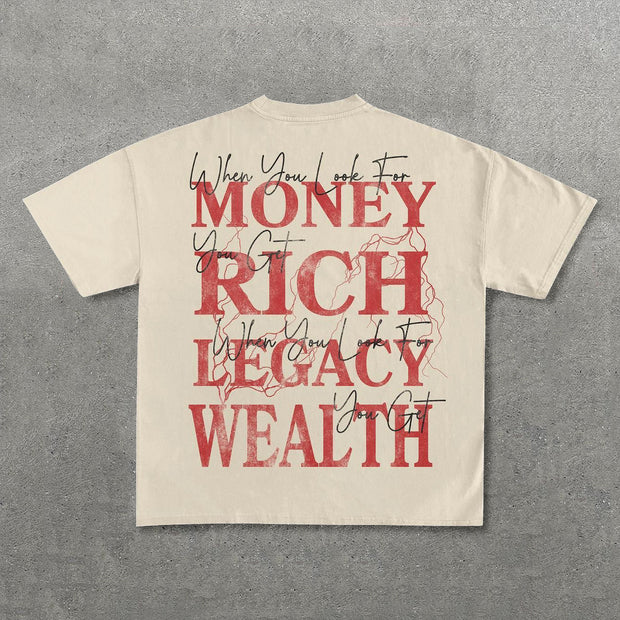 Money Rich Legacy Wealth Print Short Sleeve T-Shirt