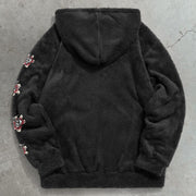 Stylish pattern retro plush hoodie