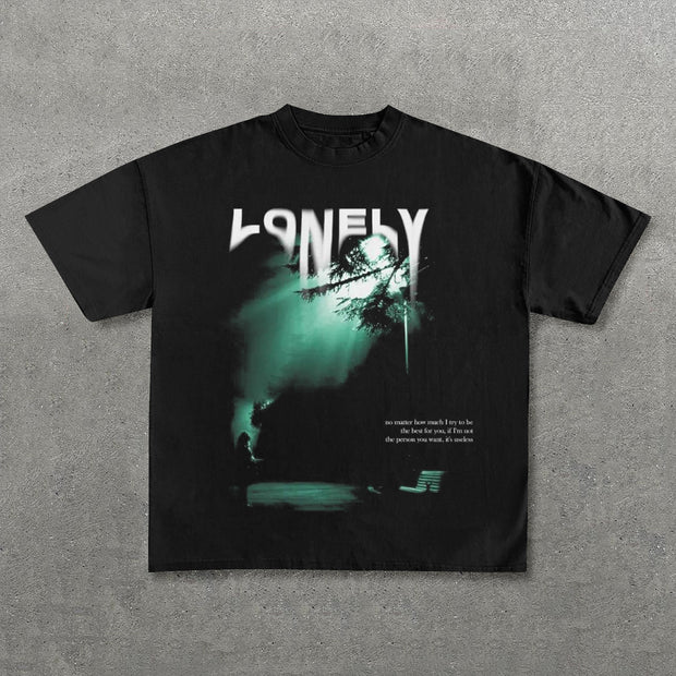 Lonely Print Short Sleeve T-Shirt