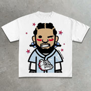 Rap star anime Drake printed T-shirt