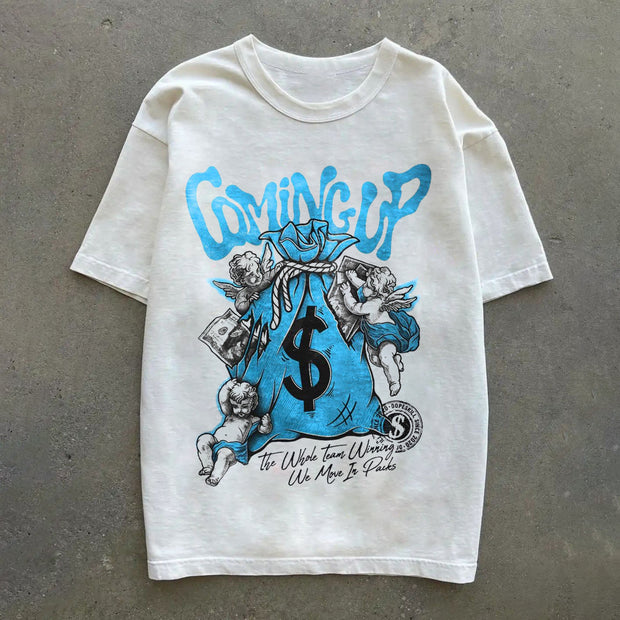Vintage printed hip-hop trendy T-shirt