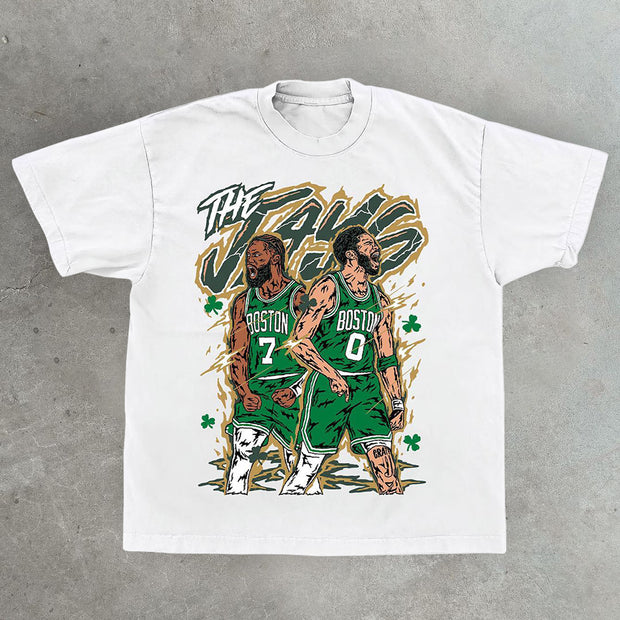 Doubles King Print Casual Street Basketball T-Shirt