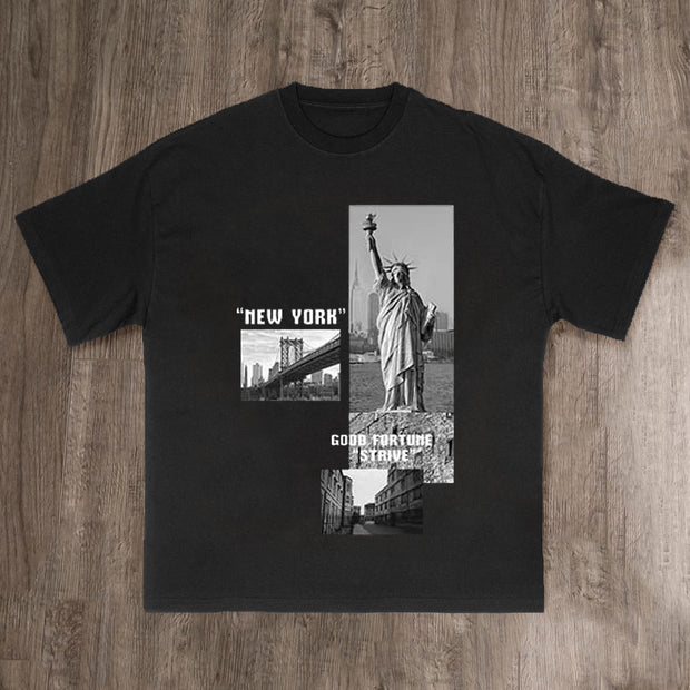 Fashion New York Print Short Sleeve T-Shirt