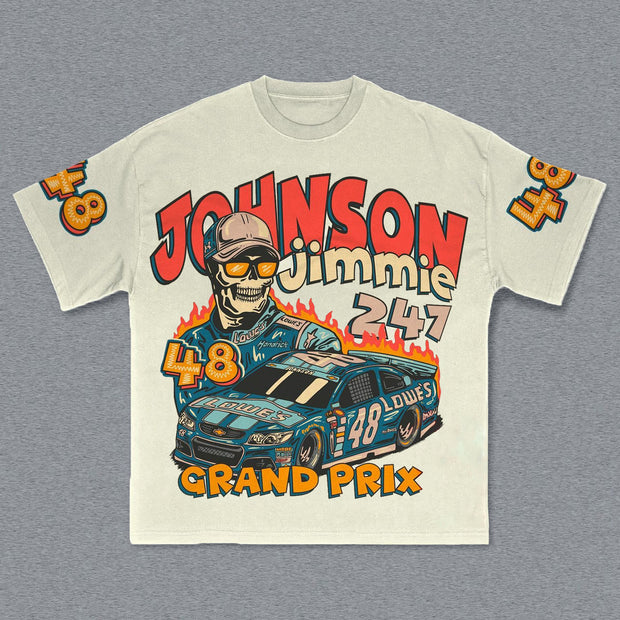 Racing Grand Prix Print Short Sleeve T-Shirt