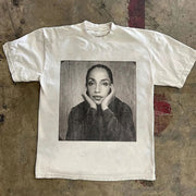 Cherish The Day Sade Adu Print Short Sleeve T-Shirt