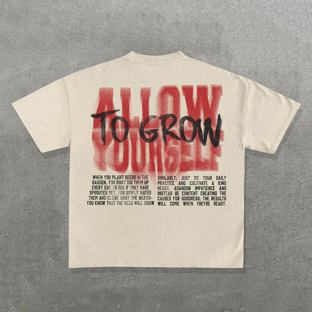 Allow To Grow Yourself Print Short Sleeve T-Shirt