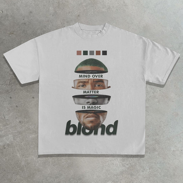 Blond rapper printed T-shirt