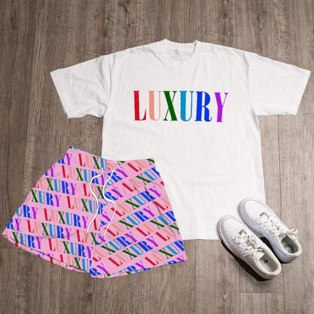 Luxury Print T-Shirt Shorts Two-Piece Set