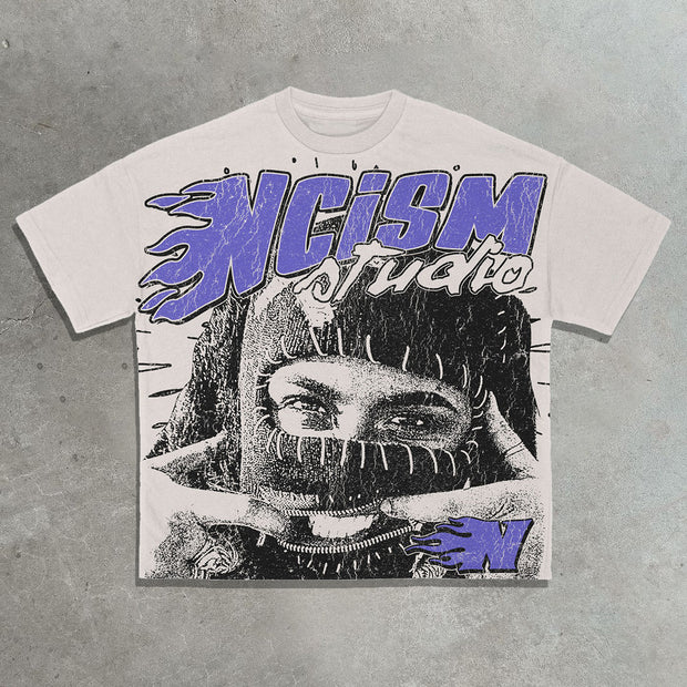 Masked thug print T-shirt
