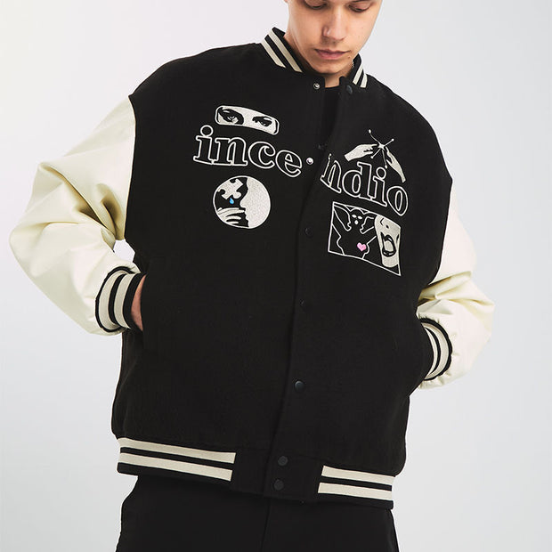 Embroidered personality hip-hop casual all-match jacket American jacket