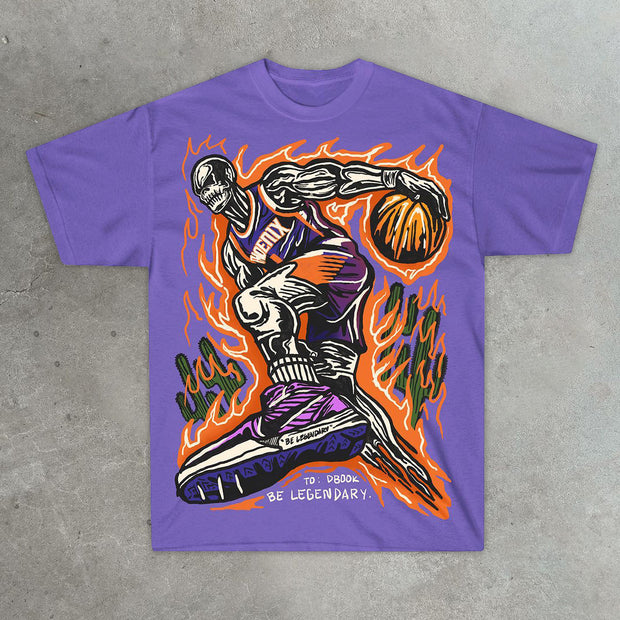 Street Basketball Print Casual Street Sports T-Shirt