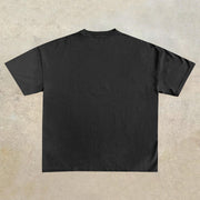 Art Apple Print Short Sleeve Street T-Shirt