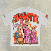 Charlotte print casual street T-shirt