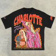 Charlotte print casual street T-shirt