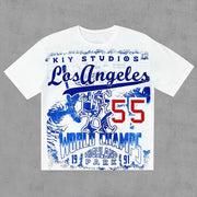 NO.55 Los Angeles printed casual street T-shirt
